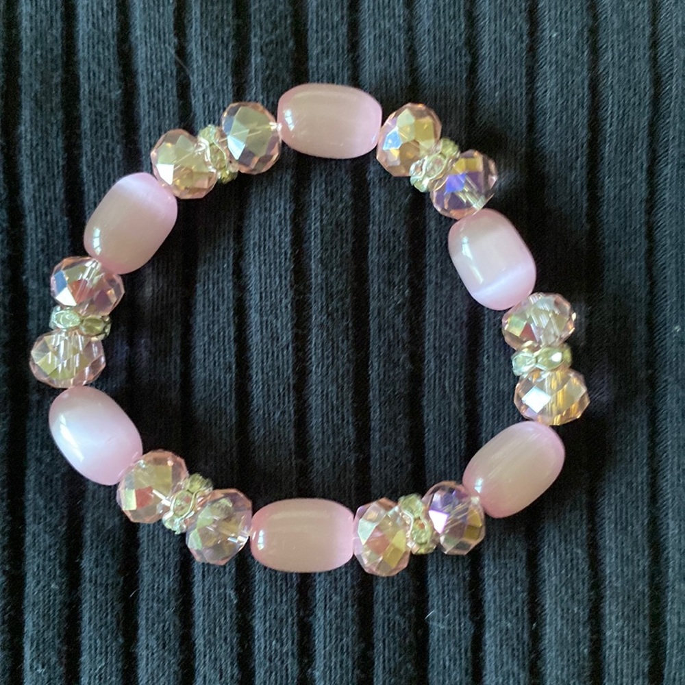 Pink beaded bracelet